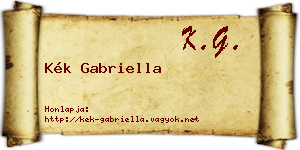 Kék Gabriella névjegykártya